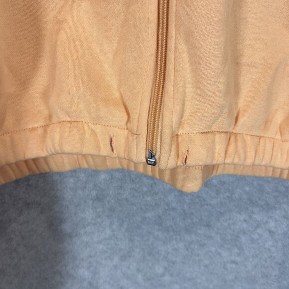 H&M Peach Orange Womens Cropped Zip-Up Hoodie M Athleisure Classic Casual *Read - Picture 6 of 8